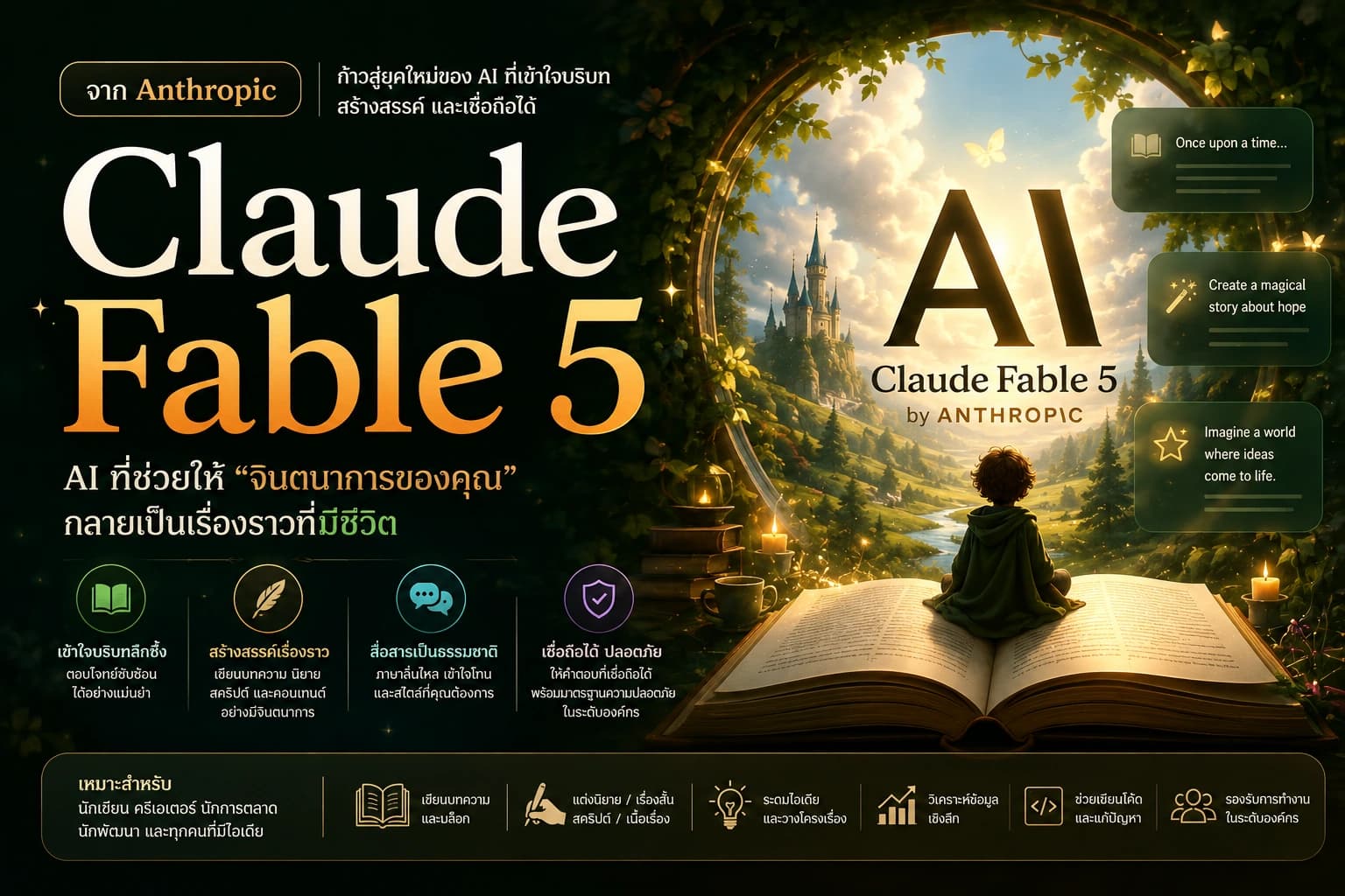 Claude Fable 5 จาก Anthropic: โมเดลสร้างสรรค์เชิงเรื่องราวที่ปฏิวัติการเขียนคอนเทนต์และ UX Writing